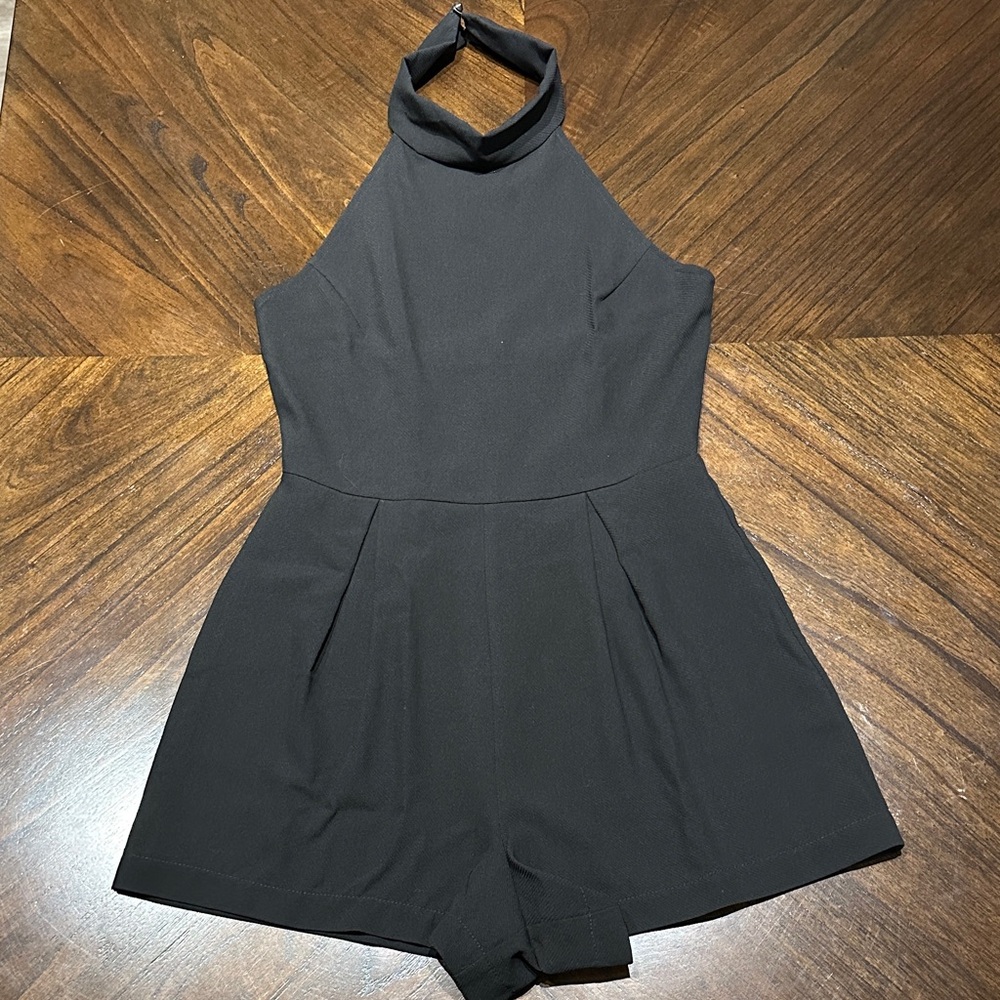 Astr Black Halter Romper